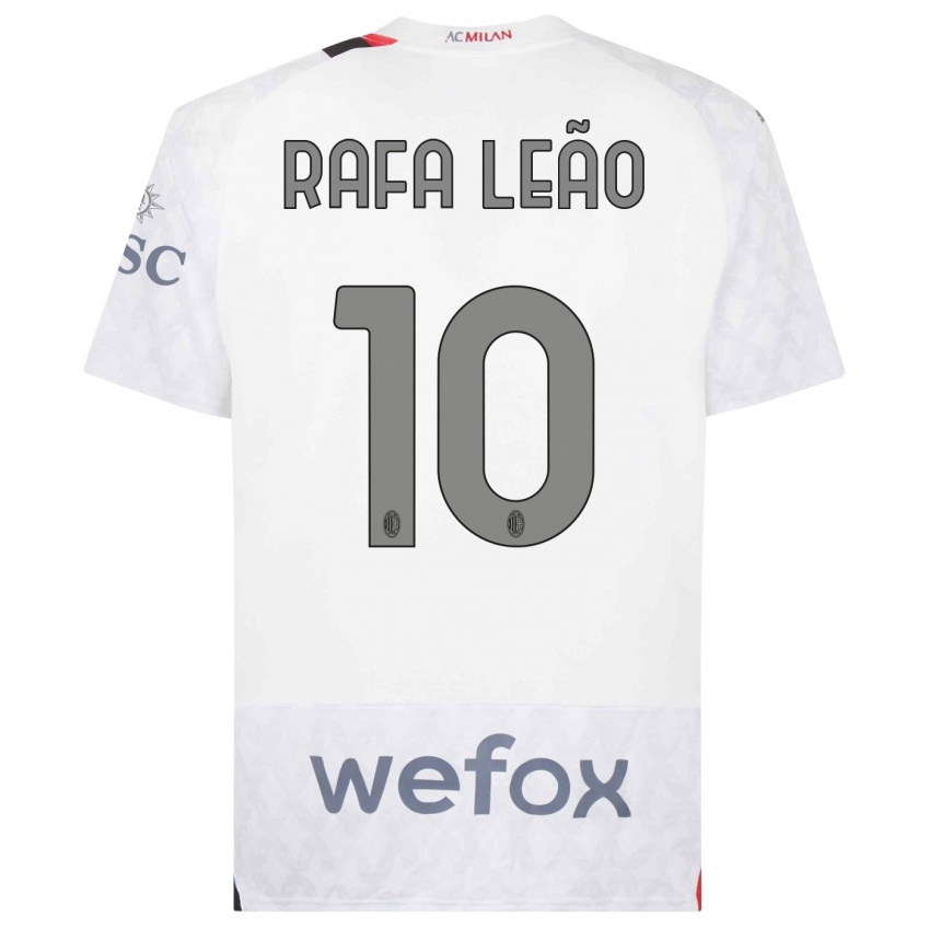 Mulher Camisola Rafael Leão #10 Branco Alternativa 2023/24 Camisa Brasil