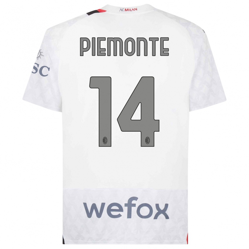 Mulher Camisola Martina Piemonte #14 Branco Alternativa 2023/24 Camisa Brasil
