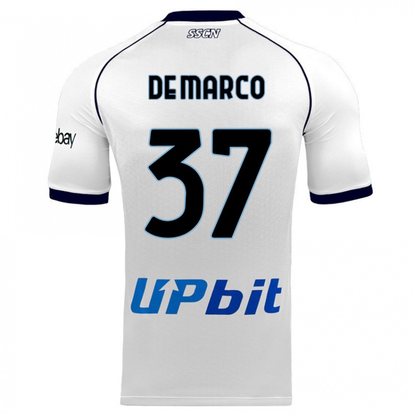 Mulher Camisola Francesco De Marco #37 Branco Alternativa 2023/24 Camisa Brasil