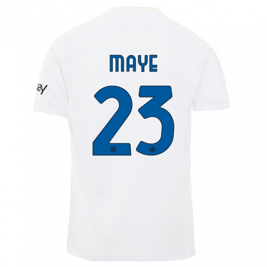 Mulher Camisola Yvan Maye #23 Branco Alternativa 2023/24 Camisa Brasil