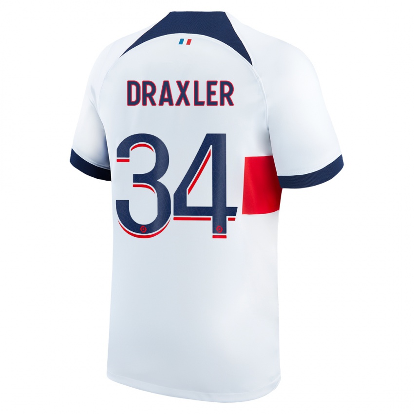 Mulher Camisola Julian Draxler #34 Branco Alternativa 2023/24 Camisa Brasil