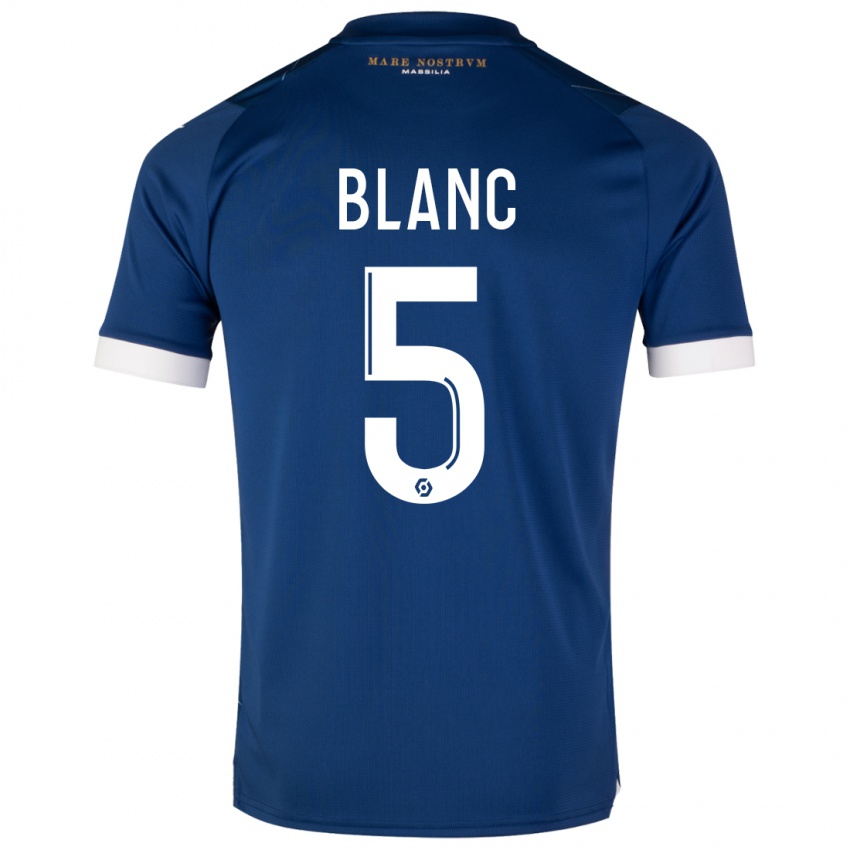 Mulher Camisola Amandine Blanc #5 Azul Escuro Alternativa 2023/24 Camisa Brasil