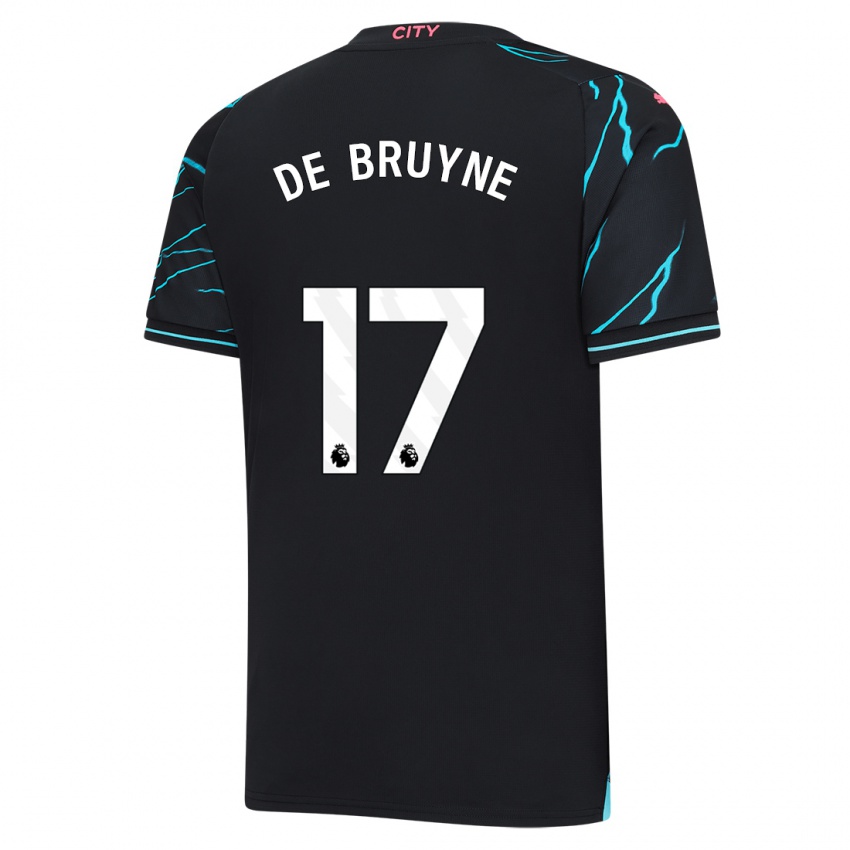 Mulher Camisola Kevin De Bruyne #17 Azul Escuro Terceiro 2023/24 Camisa Brasil