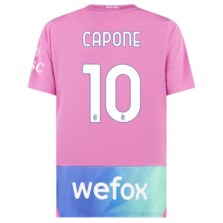 Mulher Camisola Andrea Capone #10 Rosa Roxo Terceiro 2023/24 Camisa Brasil