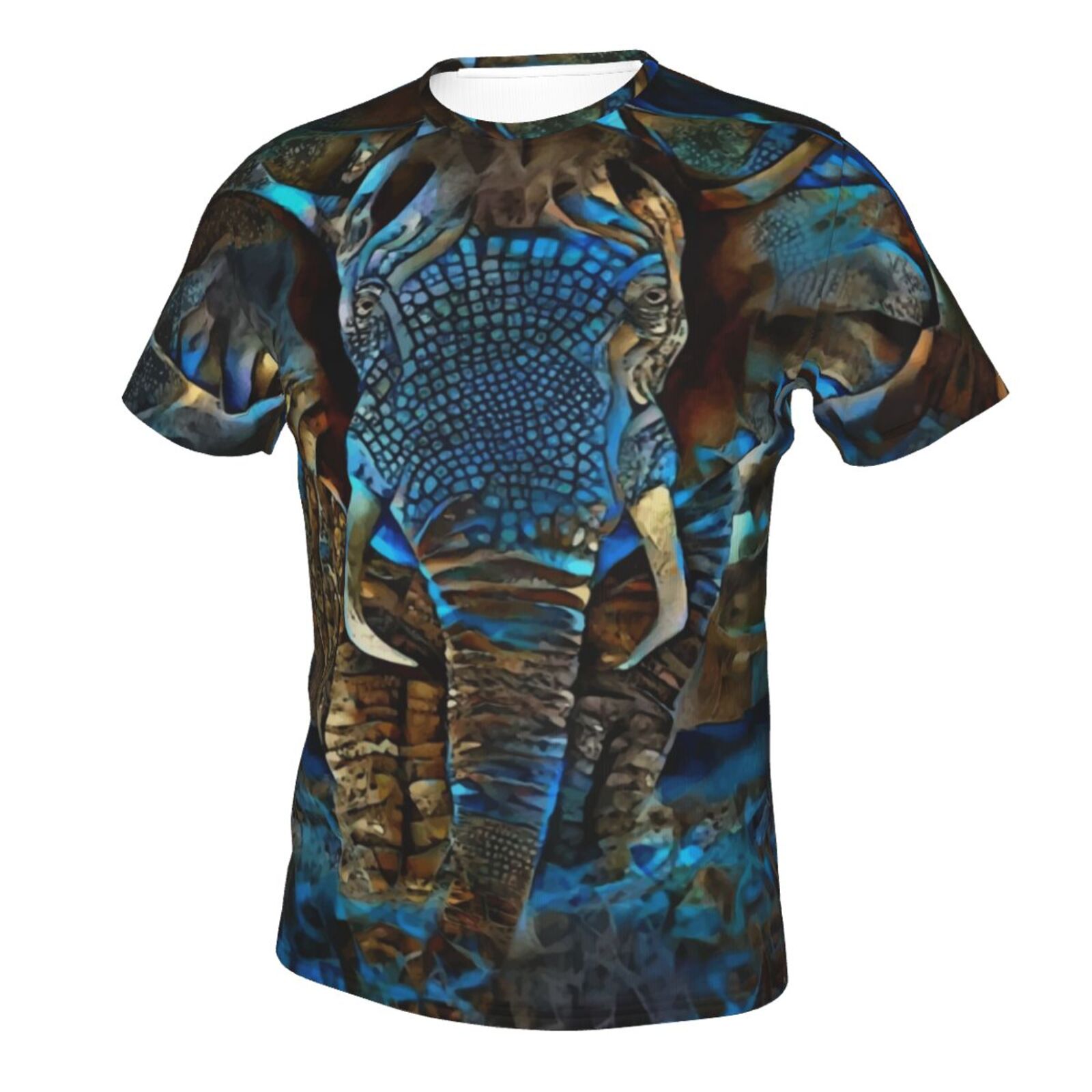 Camiseta Brasil Clássica Do Elephant Brown Blue Elementos De Mídia Mista